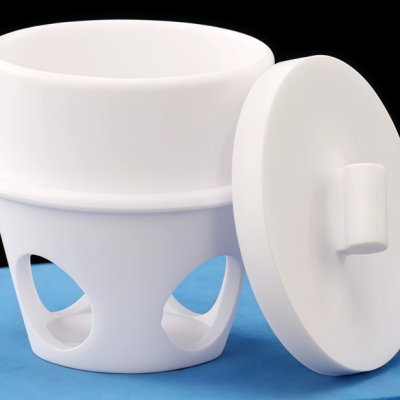 Corundum Crucible with Lid for Moisture, Ash Content, and VM/Volatile Matter Testing, used on Proximate Analyzer